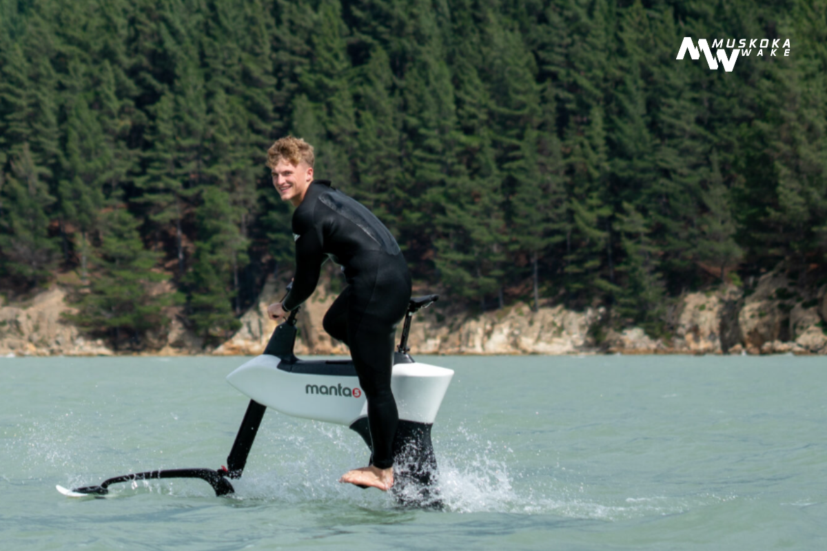 Man on Manta5 Hydrofoil Bike